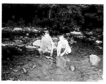 Higgs 1a.jpg - Richard Wolfe, Charles Ferrell in the Creek